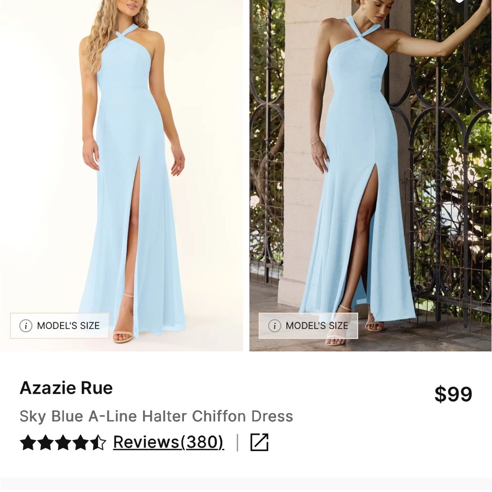 Azazie Rue Sky Blue Dress